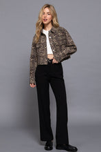 Taupe Brown Animal Printed Cotton Twill Jacket