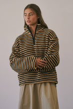 HT3686 Mandy Half Zip Fleece Pullover (TAUPE/BLACK): TAUPE/BLACK / S-M-L (3-2-1)