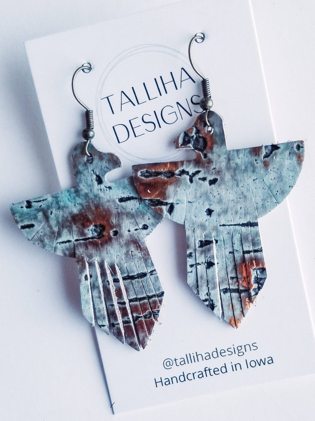 Turquoise Wildwood Genuine Leather Western T-Bird Earrings