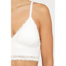 White Lace Trim Knit Bralette