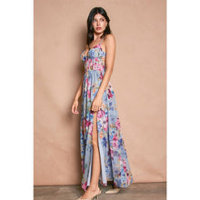 Delicate Blues Garden Promenade Corset Maxi Dress