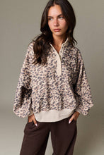 Leopard Juliette Leopard Print Snap Button Sweatshirt