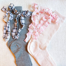 Plaid Ruffle Bow Socks