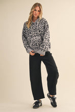 Grey Leopard Front Pocket Hoodie