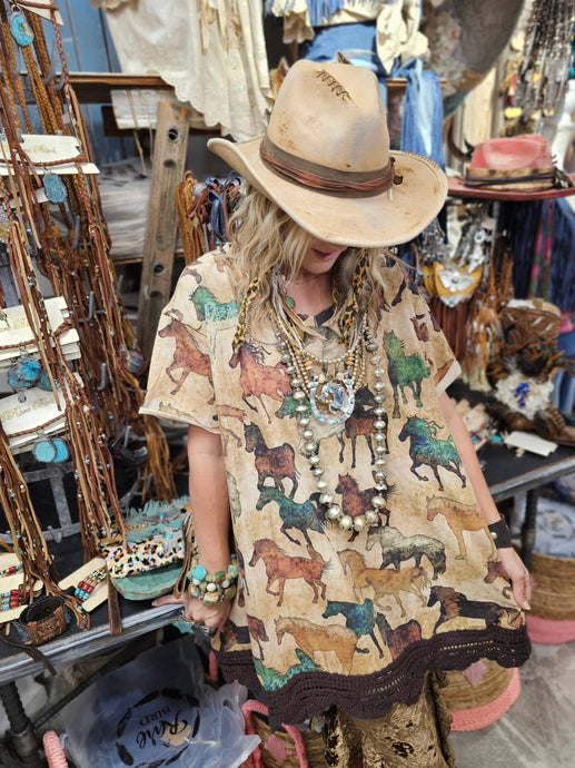 Spirit Horses Lace Rare Bird Shirt