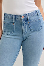 Medium Mid Rise Bootcut Contrast Wash & Front Patch Pocket Judy Blue Jeans
