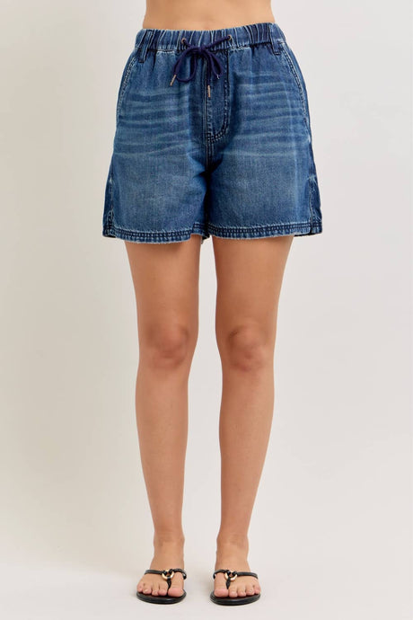 Dark High Waist Featherweight Baggy Judy Blue Shorts