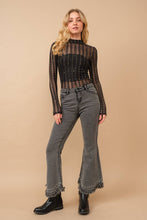 Blue B Destressed Bottom Edge w/ Rhinestone Jeans: MED DENIM