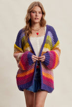 Rainbow Hand-Crochet Open Cardigan
