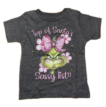 Kids Top of Santa's Sassy List Rhinestone Graphic Tee