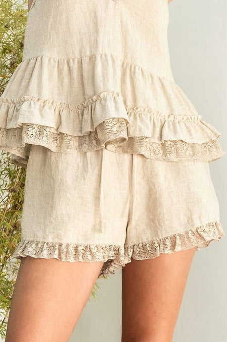 Oatmeal Lace Shorts