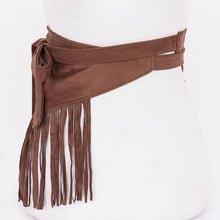 Cafe Faux Suede Fringe Belt