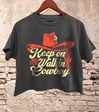 Charcoal Walk On Cowboy Relaxed Crop T-shirt