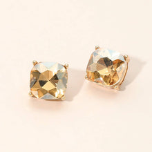 Purple Square Cushion Stud Earrings