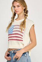 Off White Knit American Flag Pullover Sweater Vest