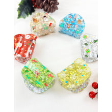 Christmas Prints on Glitter Mini Hair Claw Clip: MIX COLOR / ONE(12)