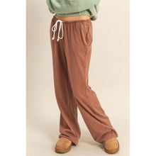 Chestnut Mineral Washed Drawstring Waist Relaxed Pants