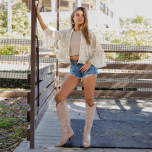 Natural Bohemian Breeze Artisan Lace Shrug Ruffle Jacket