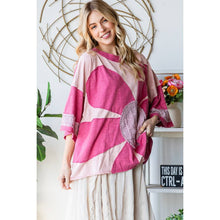 Pink Washed Daisy Patchwork Oversized Oli+Hali Top