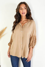 Camel Collared Button Down Oversized Venti Top