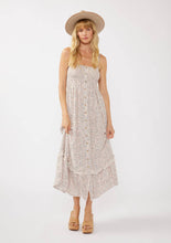 Natural Pink Spaghetti Strap Smocked Bust Button-Down Maxi Lovestitch Dress