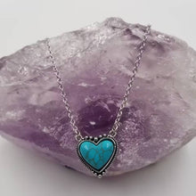 Marbled Turquoise Heart Necklace