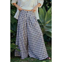 Black Wide Leg Checker Pants