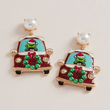Red Green Monster Holiday Car Dangle Earrings