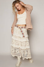 Cream Ruby Floral pattern print square buckle POL belt: