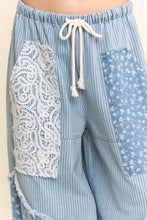DP60048-STRIPED DENIM LACE BLOOMERS: Light Denim / S-M-L(2-2-2)