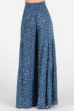 Denim Off White Woven Dot Waist Bow Tie Pants