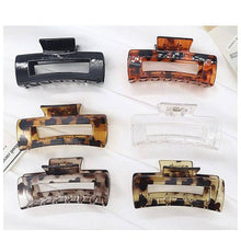 12pc Rectangle Hair Claw Clip Set Tortoise Shell Acrylic Strong Hold Hair Accessories for Women