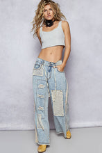 Denim Stud detail woven denim POL pants