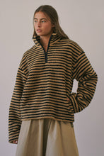 HT3686 Mandy Half Zip Fleece Pullover (TAUPE/BLACK): TAUPE/BLACK / S-M-L (3-2-1)