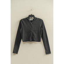 Black Zip Up Cropped Hoodie