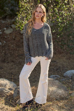 Charcoal Distressed Mineral Washed Sweater