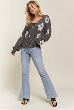 LIGHTWEIGHT FLORAL SWEATER CARDIGAN - CESW3607: IVORY / S-M-L(2-2-2)