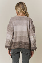 Mocha Multi Button Down Bubble Sleeve Knit Cardigan