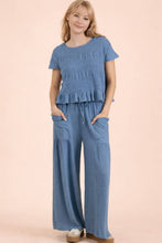 Denim Wide Leg Comfy Knit Pants