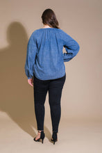Medium Indigo washed denim top