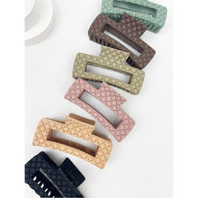 Matte Embossed Cut Out Rectangle Hair Clips: MIX COLOR / ONE(12)