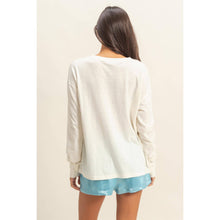 Cream Long Sleeve Pocket T-Shirt