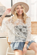 White Bell Sleeve Crochet Top