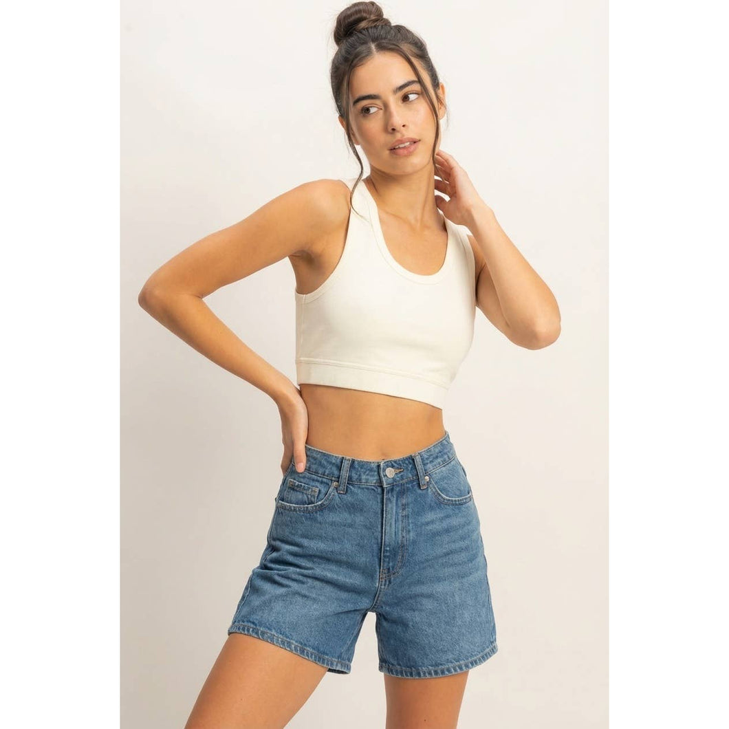 Marshmallow Cropped Tank Top