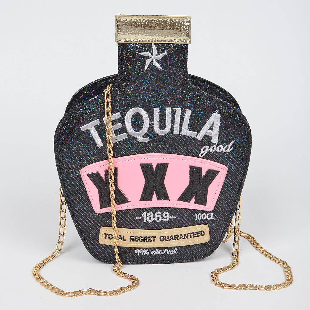 Black We Love Tequila Clutch