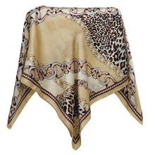 Brown Leopard Chain Print Scarf Poncho