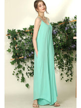 Mint Loose Fit Spaghetti Strap Wide Leg Jumper