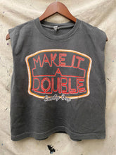 Faded Black Make it a Double Boxy midriff pinned sleeve muscle top