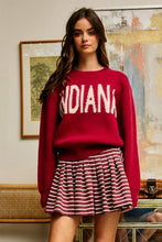 Crimson Cream Indiana Intarsia Knit Sweater