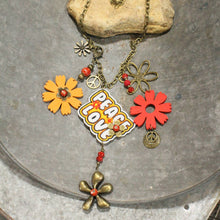 Peace & Love Retro Charm Necklace